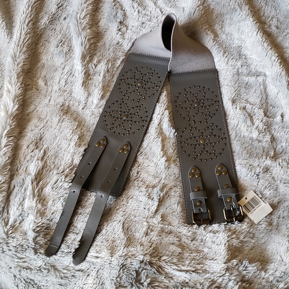 Grey wide waist belt - Picture 1 of 2